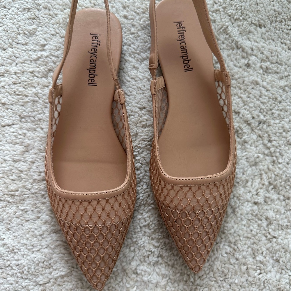 Jeffrey Campbell Nude Mesh Slingback Shoe